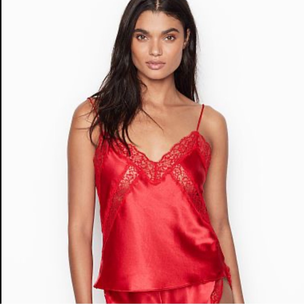 VICTORIA’S SECRET Red Lace Camisole Cami L